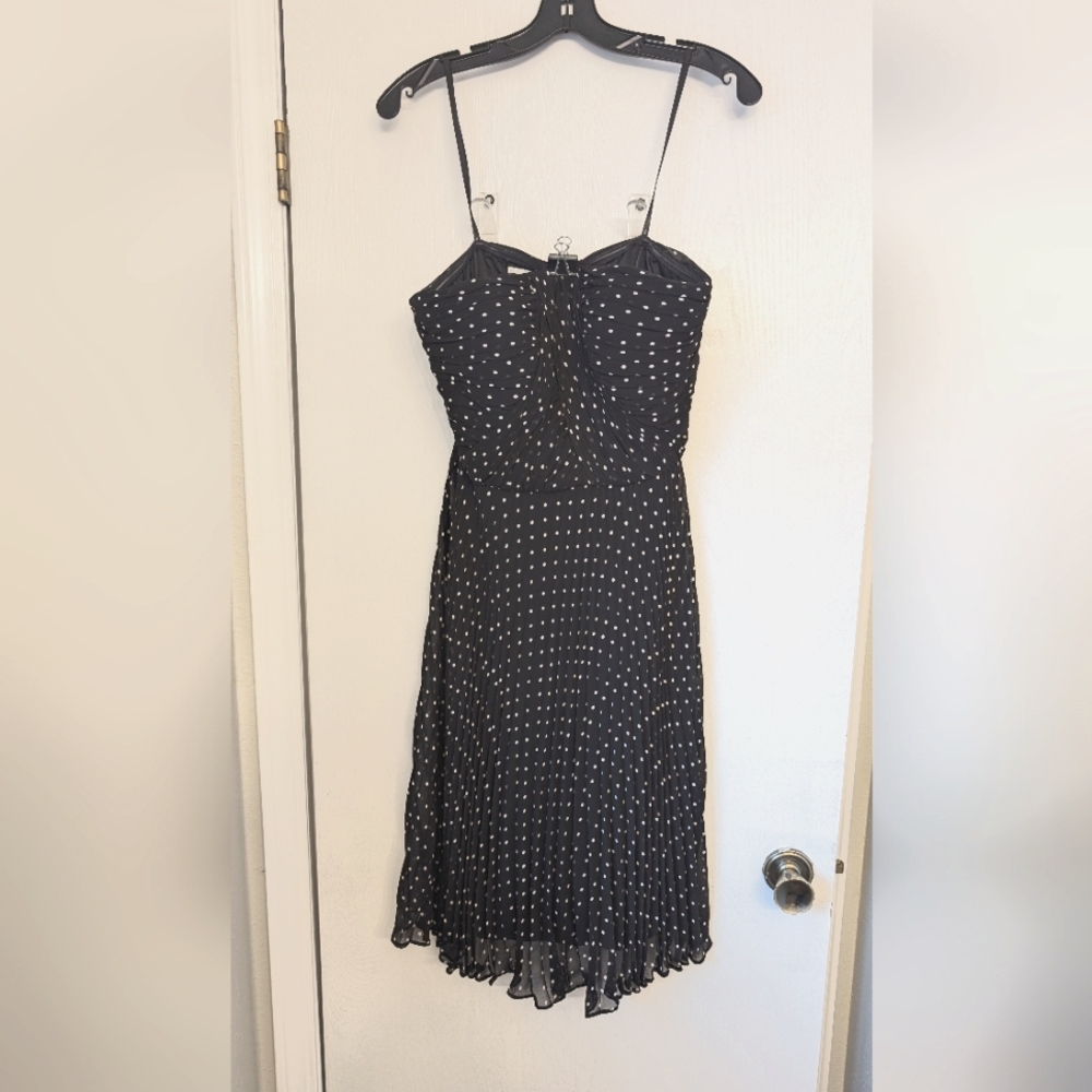 Donna Morgan Stapless Black Polka Dot Dress